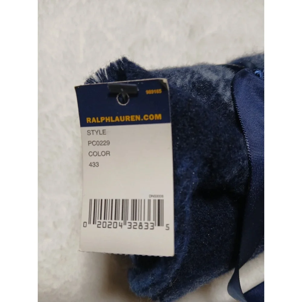 Polo Ralph Lauren x‎ Opus One Rare Corporate Gift Scarf - Navy Plaid Wool Blend